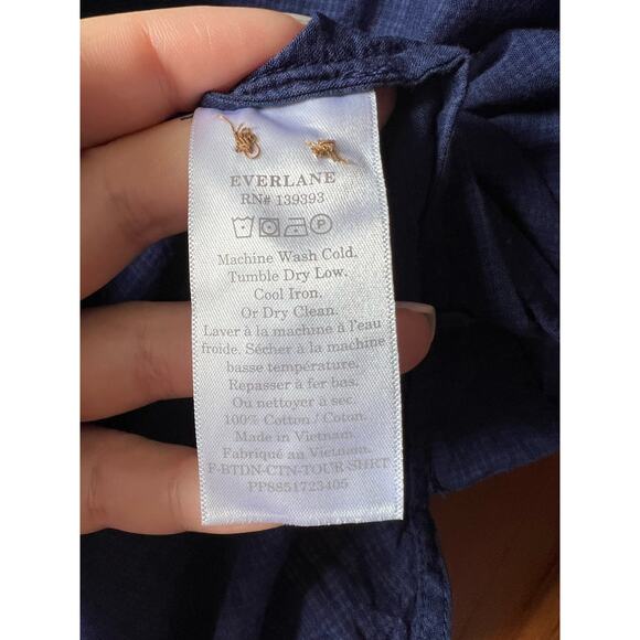 NWT Everlane Women's Button Down Cotton Tourist Shirt True Navy Size XXS - Picture 10 of 12